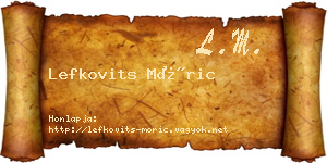 Lefkovits Móric névjegykártya